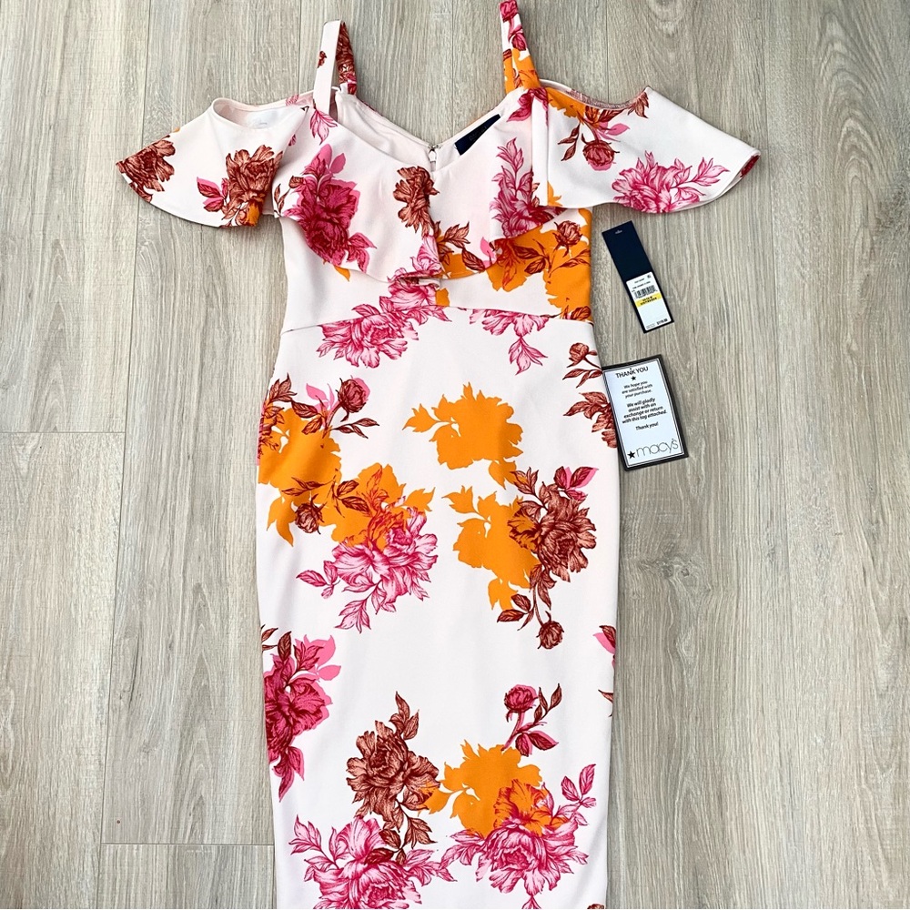 Rachel Rachel Roy Marcella Off-The-Shoulder Printed Dress Sz M